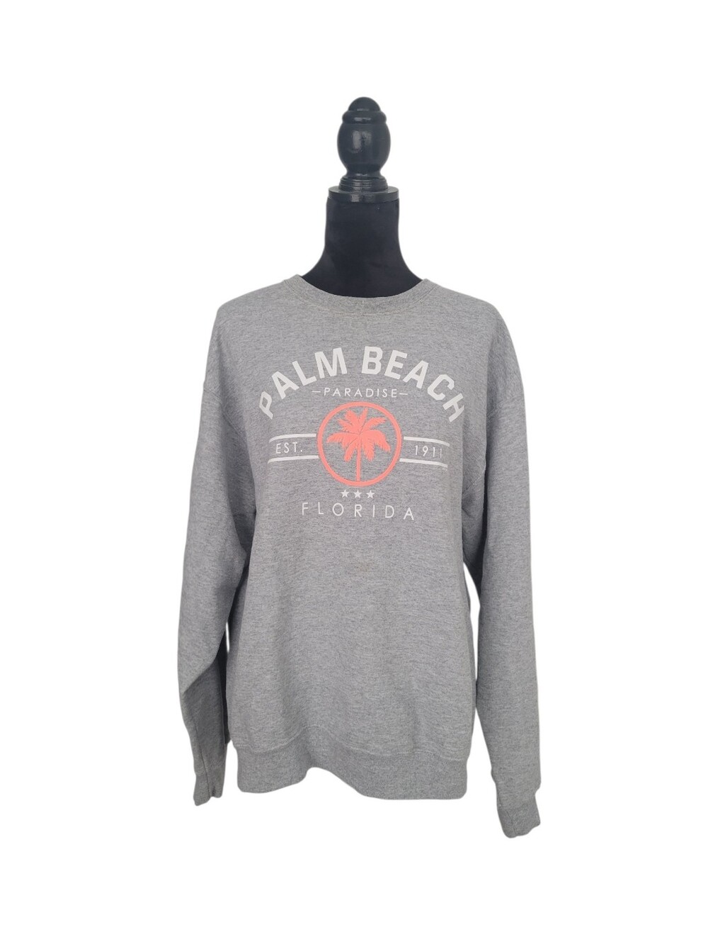Palm Beach Florida Est 1911 Grey Graphic Crewneck Sweatshirt